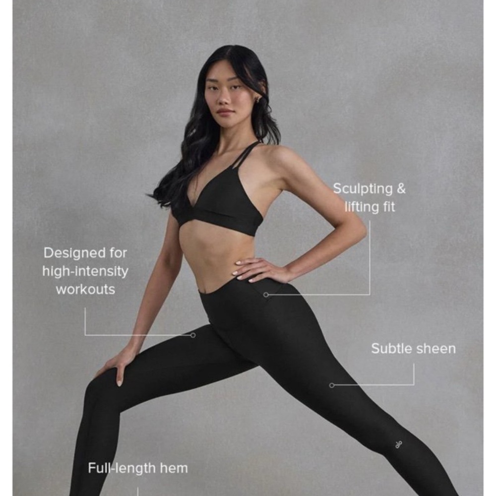 ALO Yoga Women's Airlift Sleek Black Leggings S NWT - Picture 2 of 4